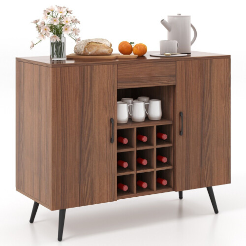 Casart Kitchen Buffet Server Sideboard Wooden Storage Cupboard Cabinet W/ Adjustable Shelf