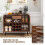 Casart Kitchen Buffet Server Sideboard Wooden Storage Cupboard Cabinet W/ Adjustable Shelf 6