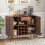 Casart Kitchen Buffet Server Sideboard Wooden Storage Cupboard Cabinet W/ Adjustable Shelf 4