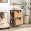 Casart Set of 2 Nightstand 2-Tier Sofa Side Table X-Shaped 2-Drawer End Table 4