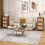 Casart Set of 2 Nightstand 3-Tier Sofa Side Table X-Shaped 3-Drawer End Table 3