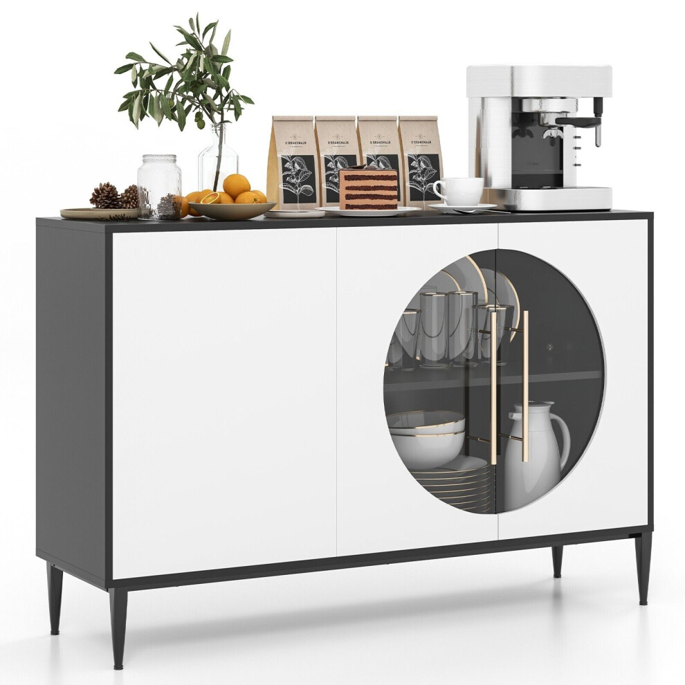 Casart Kitchen Buffet Storage Cabinet Freestanding Cupboard Sideboard W/ 3 Doors