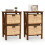 Casart Set of 2 Nightstand 2-Tier Sofa Side Table X-Shaped 2-Drawer End Table 1