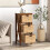 Casart Set of 2 Nightstand 3-Tier Sofa Side Table X-Shaped 3-Drawer End Table 4