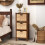 Casart Set of 2 Nightstand 3-Tier Sofa Side Table X-Shaped 3-Drawer End Table 5