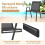 Casart Set of 2 Patio Chairs Stackable Metal Breathable Fabric Dining Chair 7