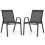 Casart Set of 2 Patio Chairs Stackable Metal Breathable Fabric Dining Chair 1