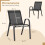 Casart Set of 2 Patio Chairs Stackable Metal Breathable Fabric Dining Chair 2