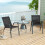 Casart Set of 2 Patio Chairs Stackable Metal Breathable Fabric Dining Chair 3