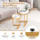 Casart Round Nesting Side Table Set of 2 Stacking Coffee Tables White & Gold 4