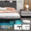Casart King Size Floating Bed Frame LED Lights Modern Platform Bed w/ Headboard & Charging Station 6