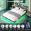 Casart King Size Floating Bed Frame LED Lights Modern Platform Bed w/ Headboard & Charging Station 5