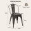 Casart Metal Dining Chair Set of 4 Indoor Stackable Kitchen Chairs-Gun Grey 2