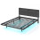 Casart King Size Floating Bed Frame LED Lights Modern Platform Bed w/ Headboard & Charging Station 1