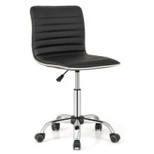 Task Chair Adjustable Office Chair w/ Swivel Seat & Wheels-Black
