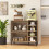 Casart Shoe Storage Cabinet Rustic Shoe Rack w/ Flip Doors & Removable Shelves 3