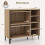 Casart Shoe Storage Cabinet Rustic Shoe Rack w/ Flip Doors & Removable Shelves 2