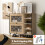 Casart Shoe Storage Cabinet Rustic Shoe Rack w/ Flip Doors & Removable Shelves 7