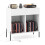 Casart Record Player Stand Double Wide Turntable Stand w/ Power Outlets-White 1