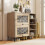 Casart Shoe Storage Cabinet Rustic Shoe Rack w/ Flip Doors & Removable Shelves 5