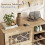 Casart Shoe Storage Cabinet Rustic Shoe Rack w/ Flip Doors & Removable Shelves 4