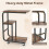 Casart Set of 2 C-shaped Side Table Mobile Sofa Table w/ Shelves-Brown 6
