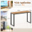 Casart Outdoor Rectangle Console Table Patio Side Table w/Metal Frame-Brown 2