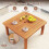 Casart Patio Coffee Table Outdoor Solid Wood Side Table with Slatted Tabletop 7