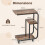 Casart Set of 2 C-shaped Side Table Mobile Sofa Table w/ Shelves-Brown 3