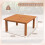 Casart Patio Coffee Table Outdoor Solid Wood Side Table with Slatted Tabletop 2