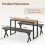 Casart Outdoor Rectangle Console Table Patio Side Table w/Metal Frame-Brown 4