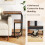 Casart Set of 2 C-shaped Side Table Mobile Sofa Table w/ Shelves-Brown 7