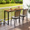 Casart Outdoor Rectangle Console Table Patio Side Table w/Metal Frame-Brown 6