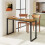Casart Outdoor Rectangle Console Table Patio Side Table w/Metal Frame-Brown 3