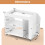 Casart Side End Table 3-Tier Bookshelf Rolling Nightstand w/ Wheels-White 2