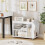 Casart Side End Table 3-Tier Bookshelf Rolling Nightstand w/ Wheels-White 3