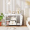 Casart Side End Table 3-Tier Bookshelf Rolling Nightstand w/ Wheels-White 5