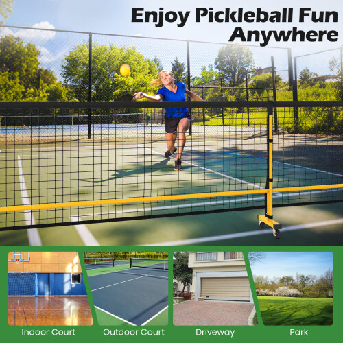 Casart Portable Pickleball Net 22FT Regulation Size Pickle Ball Net-Black 2