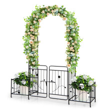 Metal Garden Arbor Outdoor 220cm Arch Trellis Heavy-Duty Archway