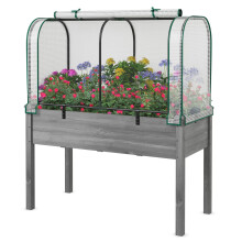 Mini Tunnel Greenhouse w/ Roll-up Door & PE Cover White (118 x 55 x 60 cm)