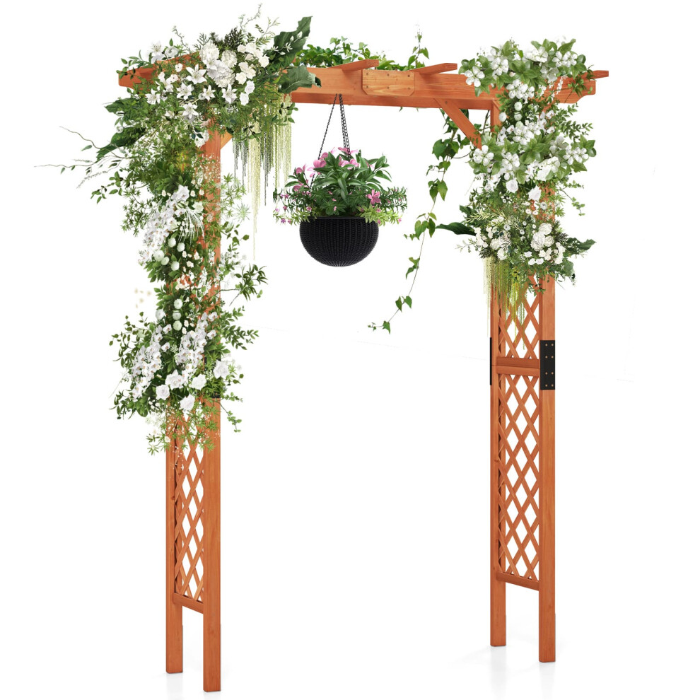 Photos - Garden & Outdoor Decoration Solid Wood Garden Arbor Outdoor Trellis Arch for Climbing Plants-Brown