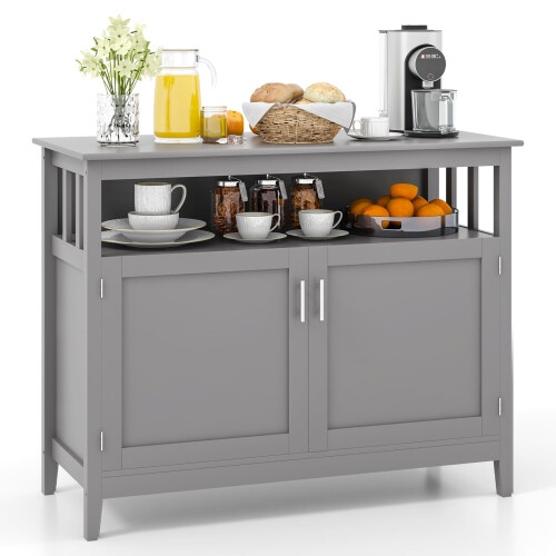 Casart Modern Storage Cabinet Kitchen Buffet Server Sideboard w/ Shelf-Grey
