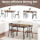 Casart Set of 3 Foldable Dining Table Set Expandable Drop Leaf Kitchen Table with 2 Chairs 4