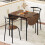 Casart Set of 3 Foldable Dining Table Set Expandable Drop Leaf Kitchen Table with 2 Chairs 7
