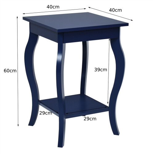 Casart Set of 2 End Table Bedside Table with Open Storage Shelf 1