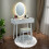 Casart Vanity Table Set with Lighted Mirror & 3 Color Lighting Modes-White 4