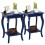 Casart Set of 2 End Table Bedside Table with Open Storage Shelf 1