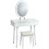 Casart Vanity Table Set with Lighted Mirror & 3 Color Lighting Modes-White 1