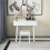 Casart Vanity Table Set with Lighted Mirror & 3 Color Lighting Modes-White 7