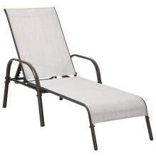 Patio Chaise Lounge Chair Outdoor Adjustable Folding Recliner-Grey